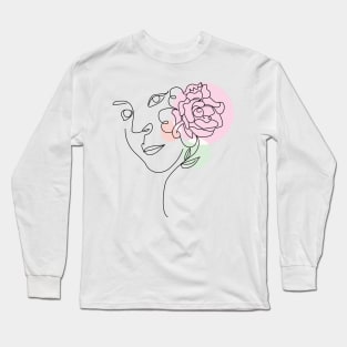 abstract lady, line art woman Long Sleeve T-Shirt